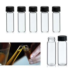 100 Mini Clear Glass Vial Bottles Cap Lab Vials Bottle 1 3/4 Tall 1/8 Oz Tubes picture