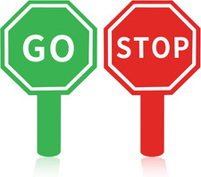 Stop and Go Sign with Handle, Plastic Handheld Stop Sign Double Sided Waterproof picture