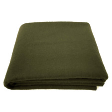 EKTOS Wool Blanket, Olive Green, Warm & Heavy 4.0 lbs, Large Washable 66