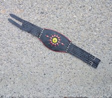 Vintage 1950's Motorcycle Kidney Belt Wth Plastic And Metal Studs  30"-32" Waist picture