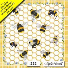 (222) TWO Individual Paper LUNCHEON Decoupage Napkins - BEES HONEYCOMB INSECTS picture