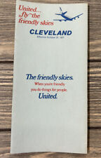 Vintage October 31 1971 Cleveland United Fly the Friendly Skies Pamphlet picture