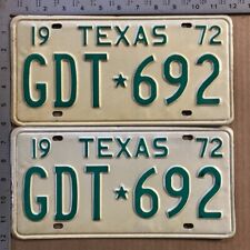 1972 Texas license plate pair GDT-692 YOM DMV high quality ORIGINAL 12479 picture