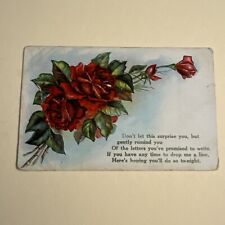 Vintage 1910s Roses Greetings To A Friend Postcard Embossed Unposted Ok Cond picture