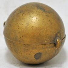 Antique Brass Round Lime Paste Chuna Box Original Old Hand Crafted Engraved picture