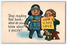 Newburg Oregon Postcard Policeman Girl Stop Reading That Book How To Make Love picture