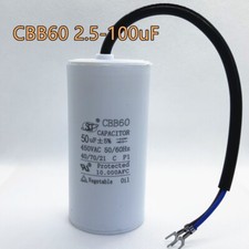 CBB60 30UF/35UF/40UF/45UF/50UF/60UF/70UF/80UF/100UF 450VAC 450V Capacitor (Wire) picture