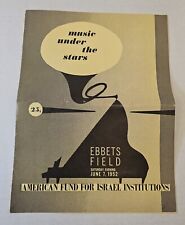 Music Under The Stars Ebbets Field theater program June 7th 1952 picture
