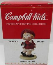 Vtg 1997 Campbell Kids School Days Porcelain Figure Numbered COA New In Box picture