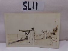 VINTAGE 1920'S US NAVY PICTURE POSTCARD UNUSED SHIP TOP SIDE-GUNS-MEN-PEOPLE 62 picture