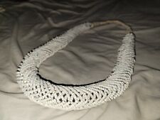  Vintage White Glass Beaded Wedding Necklace- Kuba Tribe Ivory Coast Africa..... picture