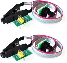 2 Set SOP8 to DIP8  Clips and Board, 8 Pin, Cable Lengths 24Cm, for EEPROM 9 picture