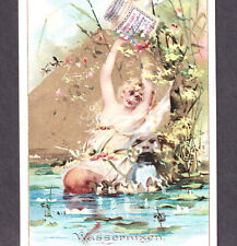 Victorian Blonde Mermaid 1890 Antique Adv. Trade Card -Liebig Beef Broth Extract picture