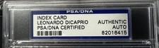 Leonardo DiCaprio PSA DNA Authentic Slabbed Full Signature Index Card RARE Auto picture