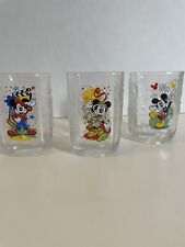 McDonald's Walt Disney World 2000 Celebration Glasses Cups Mickey Mouse Set of 3 picture