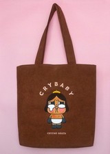 Popmart Crybaby Crying Again Limited Edition Brown Corduroy Tote Bag Sealed New picture
