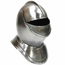 Steel Burgonet Closed Medieval Armor Helmet, Chrome, One Size, Fits Most DESIGN  picture