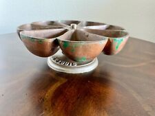VINTAGE ST. LOUIS ECLIPSE CAST IRON ROTATING NAIL CADDY COBBLER CUP WITH BASE picture