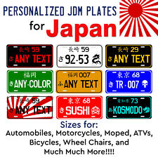 Japanese JAPAN Customized LICENSE PLATE TAG JDM Auto ATV Motorcycle Bike Wall picture