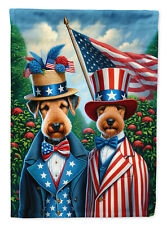 All American Airedale Terrier Flag Canvas House Size DAC4175CHF picture