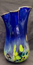 Modern  Art Glass Vase Blue,  signed, Jon Oakes, 2009 picture
