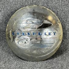 Vintage Chevrolet Hubcap Blue Writing Fleetline Dog Dish Wheel Cover Poverty 10