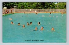 Fremont OH-Ohio, Swimming in City Pool, Antique Vintage Souvenir Postcard picture