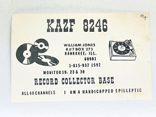 Vintage QSL Card Ham CB Amateur Radio William Jones KAZF 8246 Record Collector picture
