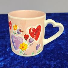 Russ Berrie pink Heart Flower mug with heart handle - Valentine Day picture