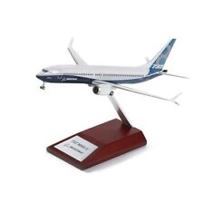 Boeing 737 MAX 8 Model Plastic 1:200 Authentic Boeing Plaque on Wood Base w Gear picture