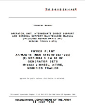 171 pg. TM 5-6115-631-14&P MEP-002A GENERATOR AN/MJQ-16 POWER PLANT M103 Data CD picture