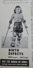1959 March of dimes birth defects little girl crutches Vintage ad picture
