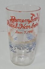 Vintage 1941 Pearl Harbor Remembrance Drinking Glass Hawaii Collectible picture