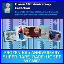 FROZEN 10th ANNIVERSARY-SUPER RARE+RARE+UC 89 CARD SET-TOPPS DISNEY COLLECT picture