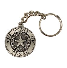 ☀️(1 pc) Texas State Seal Pewter Keychain, 1.25