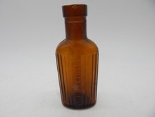 Vintage Amber Bottled By Jeyes Poison Bottle Oval & Ridged picture