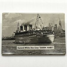 Cunard White Star Liner Queen Mary Mirror Purse/Pocket/Handbag Ship Souvenir Vtg picture
