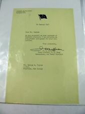 1947 Letter Signature JL Kauffman Vice Admiral Navy Jefferson Medical College US picture