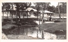 D93/ Glenwood Minnesota Mn Real Photo RPPC Postcard c1940s State Fish Hatchery picture