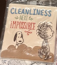 Peanuts Cleanliness Humor Ceramic Decor Tile Hallmark NEW picture