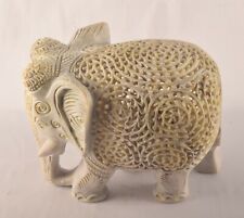 Handmade Elephant Stone Trunk Down Elephant Lattice Art Handicraft Made In India picture