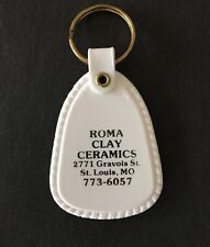 Vintage Keychain ROMA CLAY CERAMICS Key Fob Ring Mail Drop St. Louis, MO. USA picture