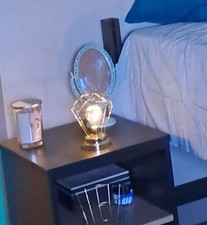 Gold Assymetrical Metal Lamp With Battery Operated Switch picture