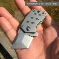 Mini TC4 Titanium S35VN Tanto Blade Outdoor Folding Knife Keychain EDC Gear Tool picture
