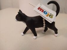MOJO Black & White Cat Plastic Farm Figures - 2014 W/TAGS Feline Kitty 7/30/23. picture