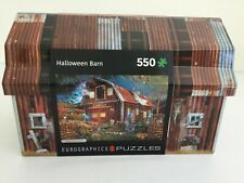Eurographics Halloween Haunted Barn Jigsaw Puzzle 550 Pieces Collectible Tin Set picture
