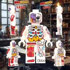 WHITE Human Anatomy Minifigure Visible Man Custom Skeleton Internal Organ Figure picture