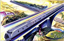 The Streamliner Union Pacific Railway Postcard Train Engine Railroad Reprint picture