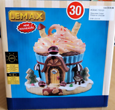 New LED Light-Up Lemax Chocolate Chalet Christmas Camp Cupcake House #24040 picture