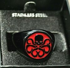 Marvel Comics Avengers Hydra Logo Stainless Steel Black Ring New NOS Box sz 10 picture
